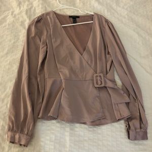 F21 satin wrap top
